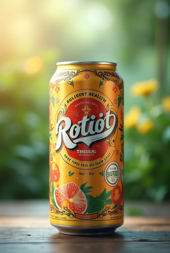 A unique canned soft drink that you&#39;ll want to drink whenever you see it, The packaging shows that this soda renews your health 100% and is delicious, very pretty, kind of vintage 