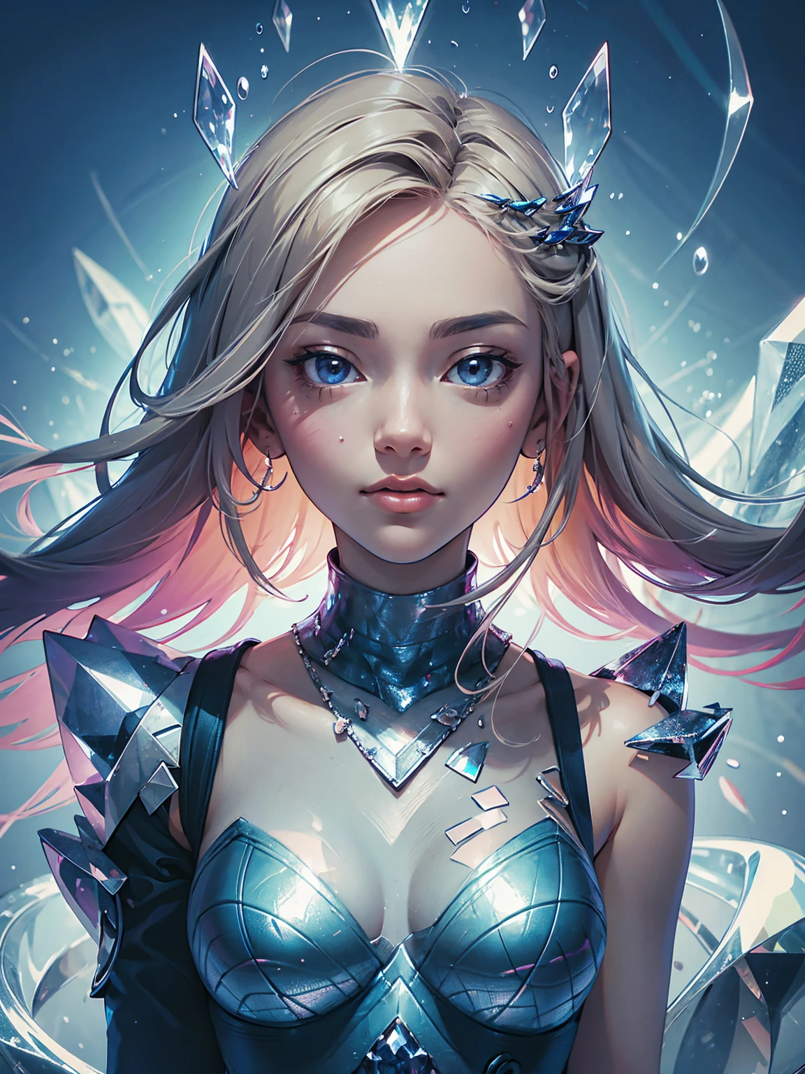 detailed textures, high quality, high resolution, high precision, realism, color correction, correct lighting settings, harmonious composition. Anime artwork depicting a girl's face within a vivid and abstract collage of colors and patterns. The composition includes a variety of shapes, lines, and textures, all in bright and contrasting colors, creating a surreal and energetic atmosphere that draws the viewer in. --ar 3:4 --stylize 600 --niji 6