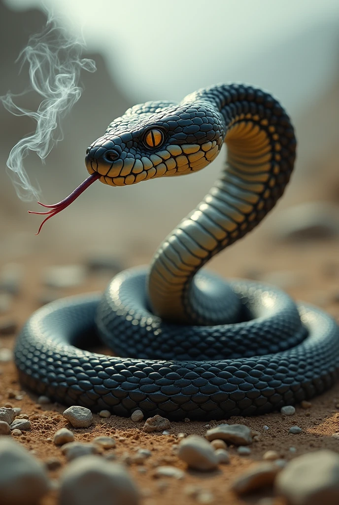 Rattlesnake smoking staring at you