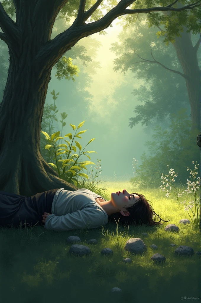 Tired of lying in the sunshine . in depressed way