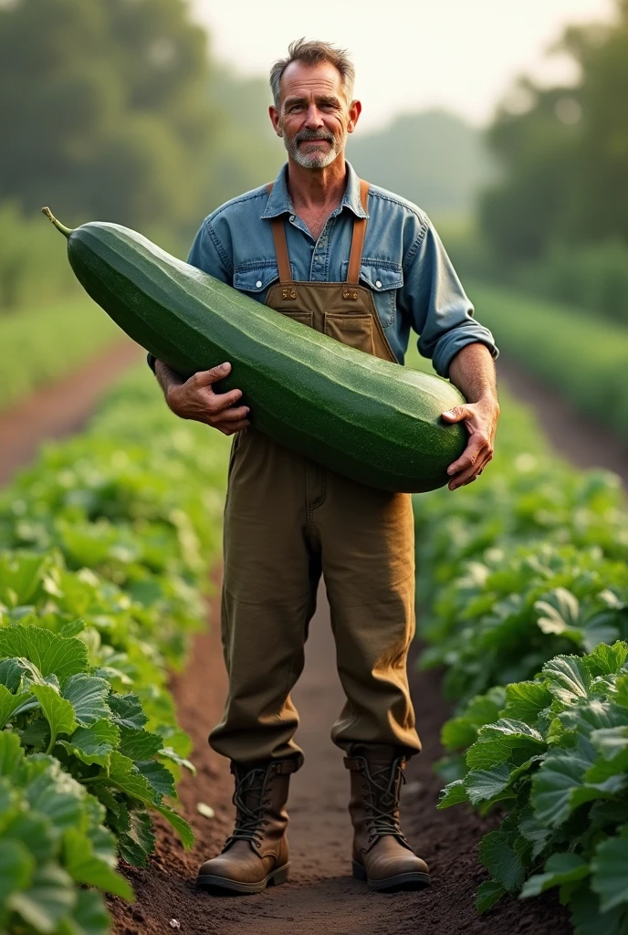 Man holding a cucumber 