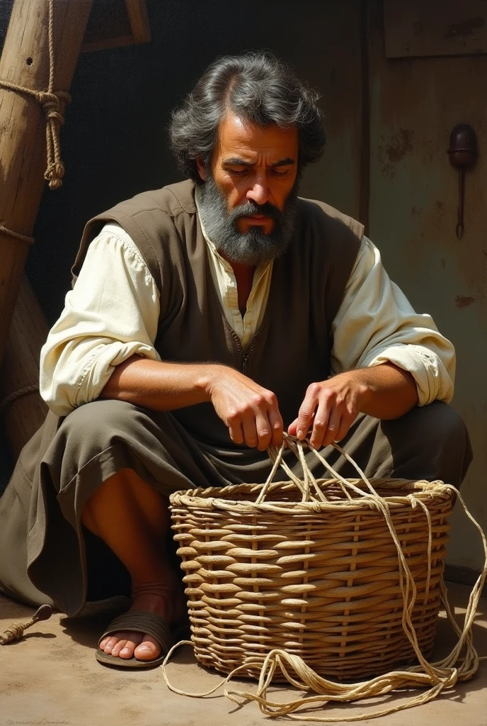 Cristobal colon making a basket