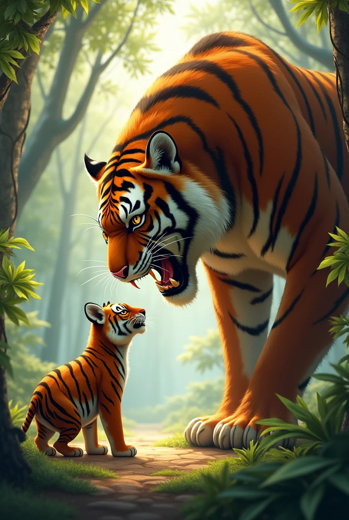 Little tiger faces a bully