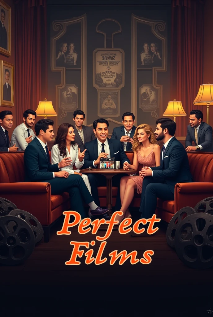 Create art for a movie channel on twitch tv with the name "Perfect Films"
