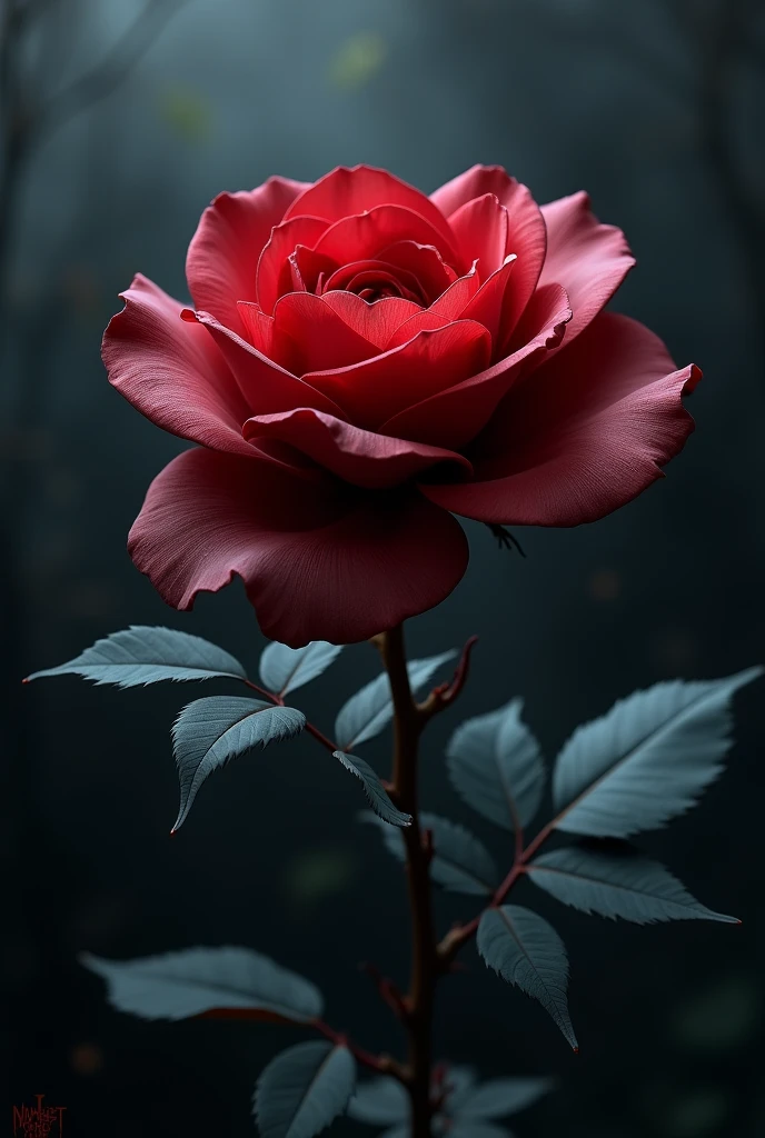 Blood rose, red and black colour