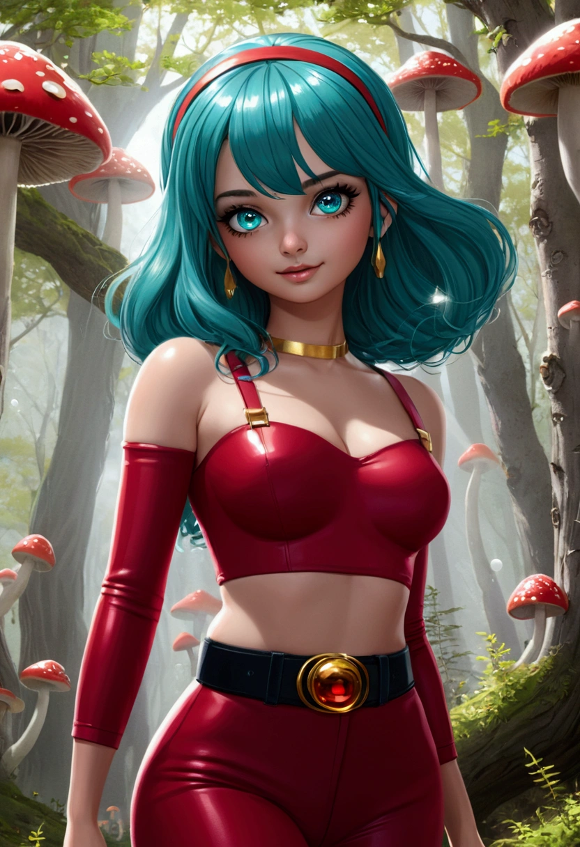 nahida (masterpiece), (best quality), (ultra detailed),(disheveled hair),(illustration), (1girl), beautifuldetailedeyes,delicate beautiful face,Floating,(high saturation),(colorful splashes),colorful bubble,(shining),focus on face, walking in a forest full of colorful mushrooms