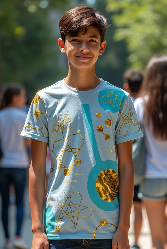 interclass shirt with chemistry related designs