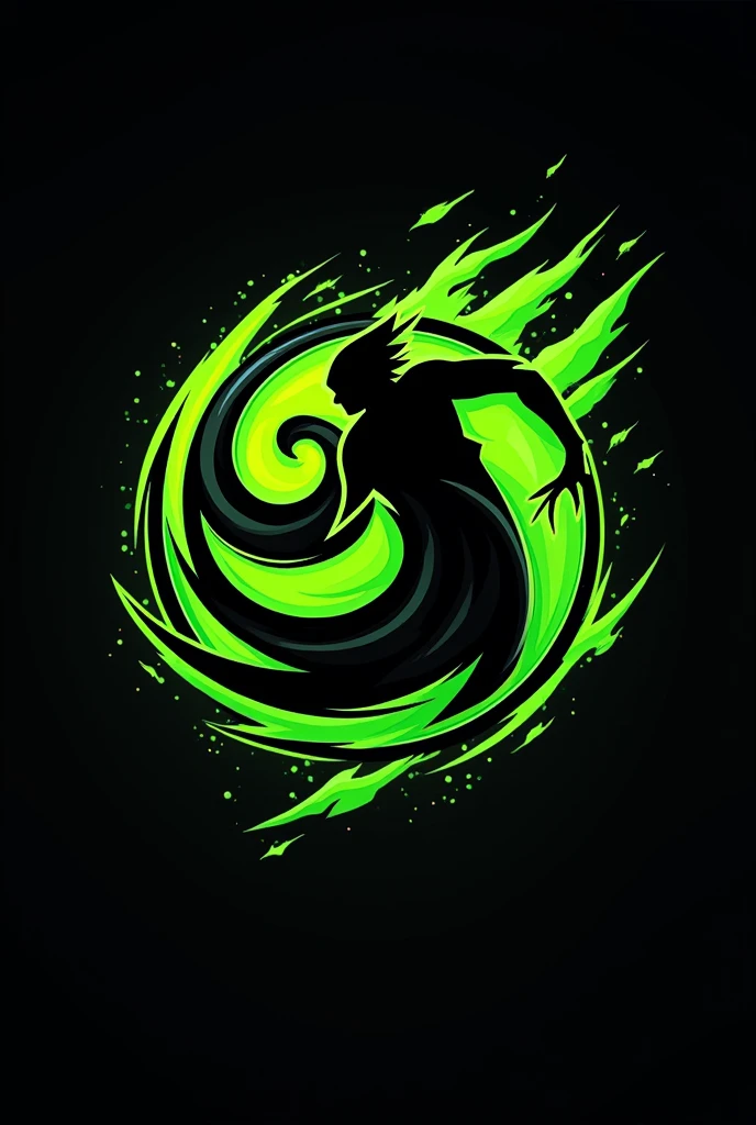 Emblem of a volleyball team called Saidebaixo Black and fluorescent green 