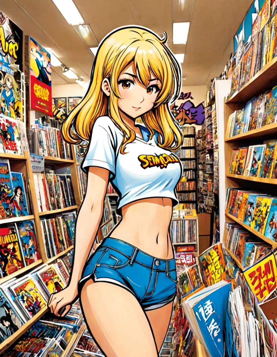 create a simple logo for a comic book store, add an attractive manga girl, the text is: "MANGA GIRLS"
