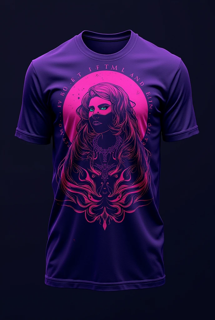 T-shirt front back with purple tones