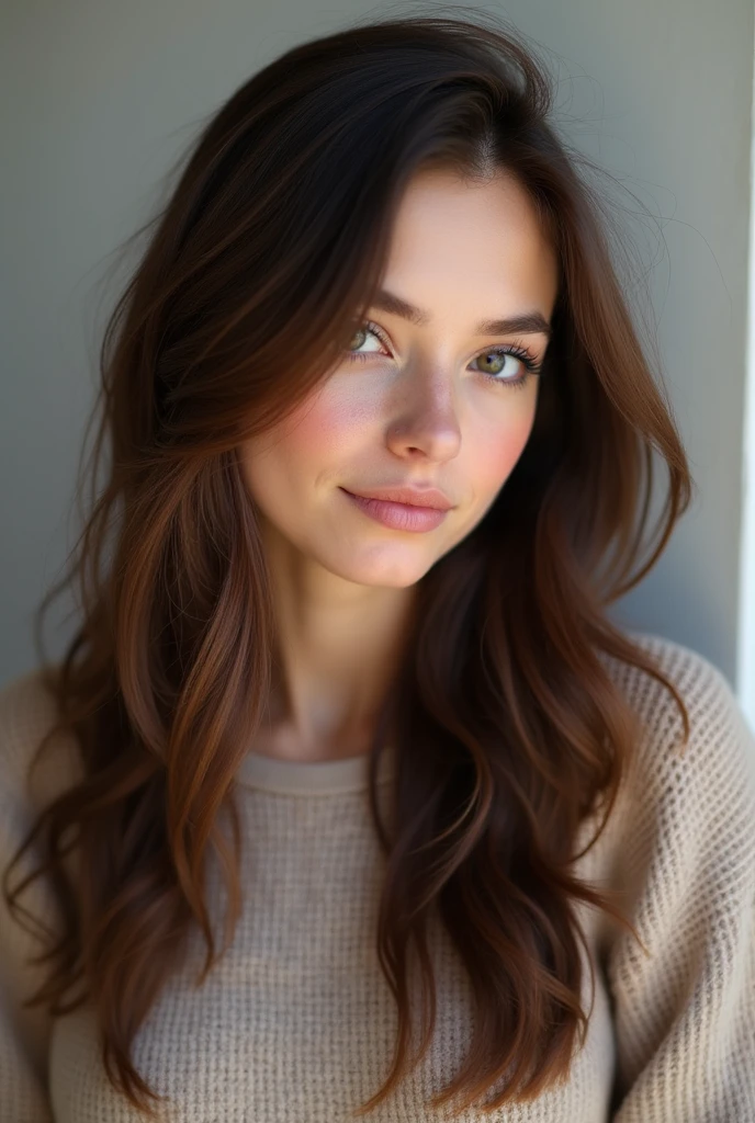 brown hair medium long hair black eyes 1.60 meter heigh average beatifull average fat