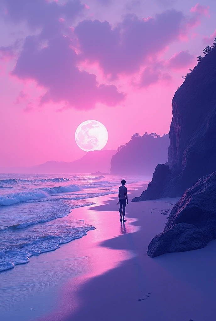 T-shirt coast with shades of purple