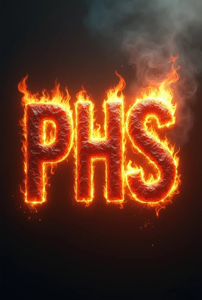 PHS make these three letters in a very radical way with fire and smoke 
