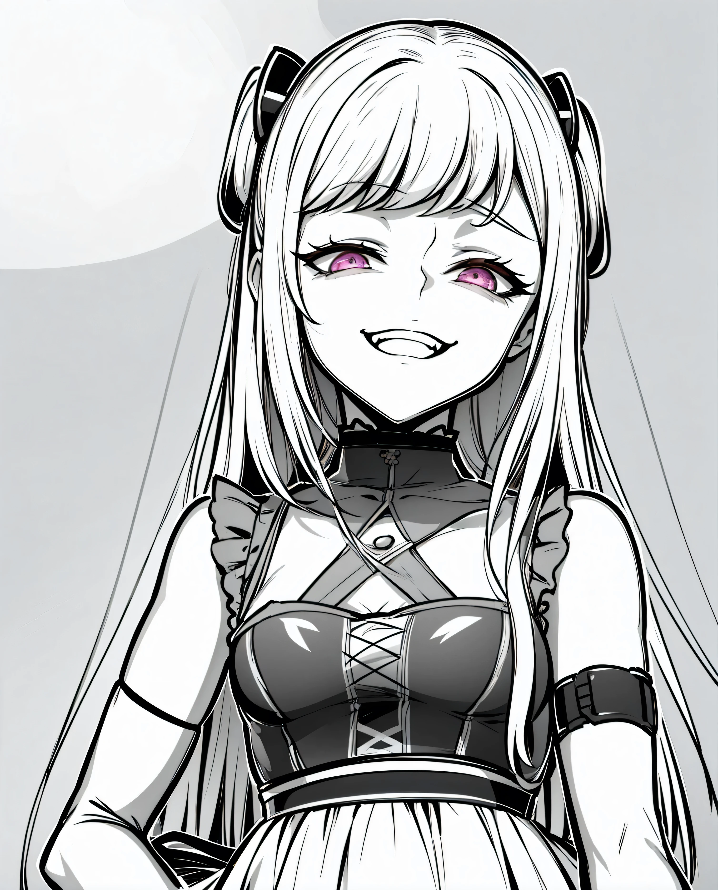 Close-up of a woman holding a knife and a dress, On pixiv, On pixiv Top Rated, , pixiv Contest Winner,Wicked Smile,Anxious smile, Pixiv 3DCG, Girl, daughter, 1 7 year old anime girl, ahegao, anime moe , Enchanting Anime Girl,latex,elbow gloves,