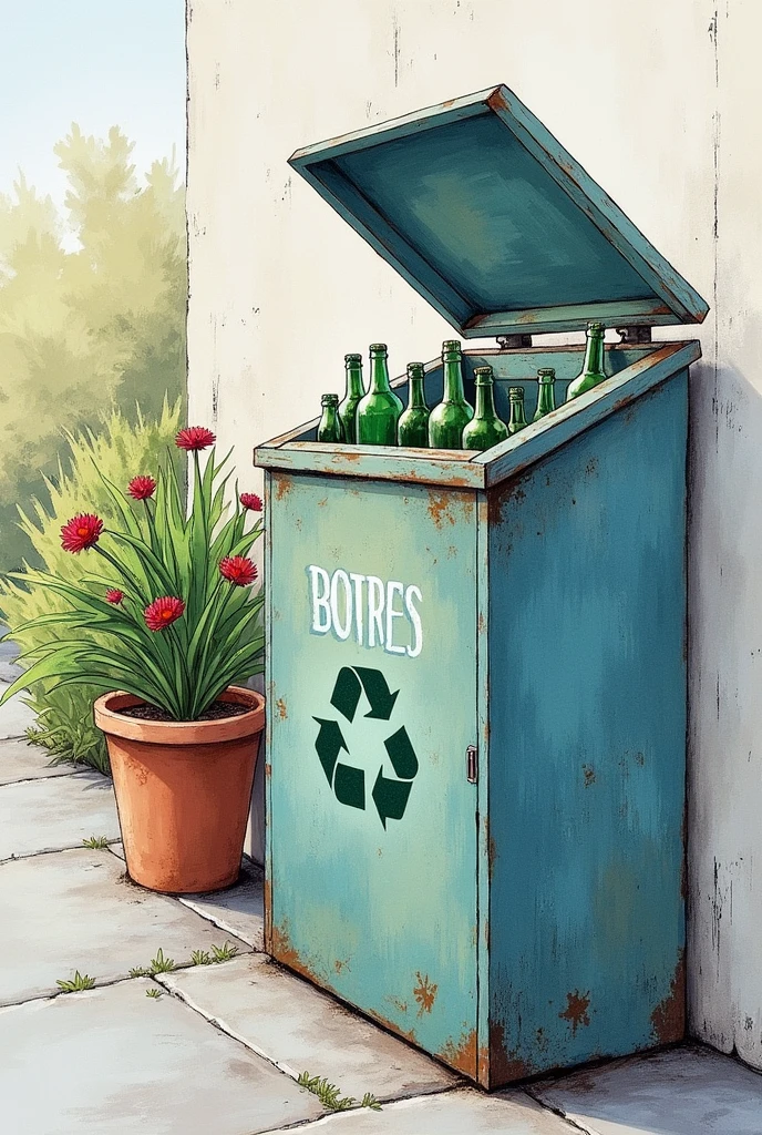 bottle recycling collection point to take advantage of waste drawing