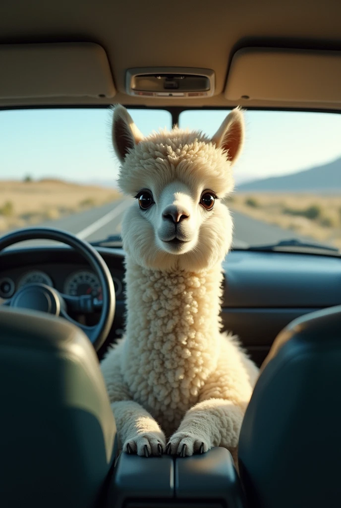 Alpaca in car