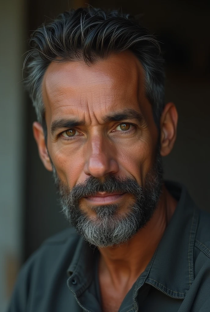 a man from the shoulders up, with a neutral face