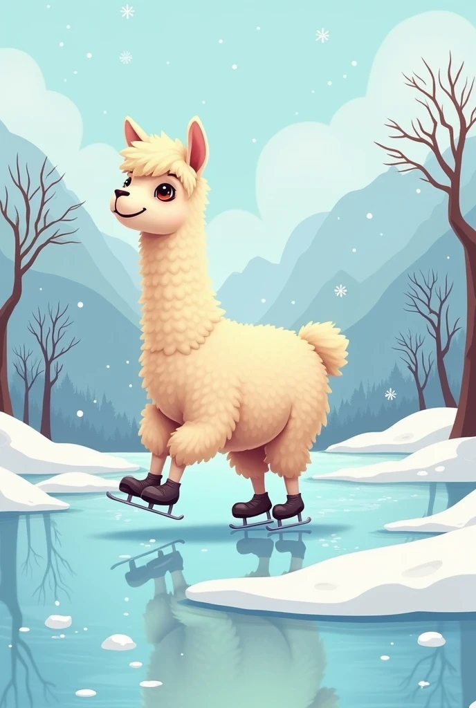 Alpaca ice skating