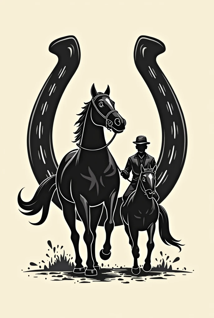 Logo of a procession with horseshoe and horse named CHUPINGOLE