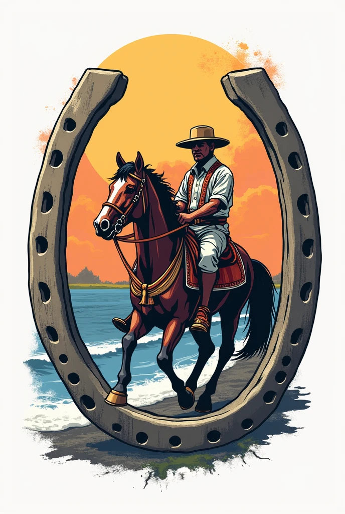 Logo of a procession with horseshoe and horse named CHUPINGOLE