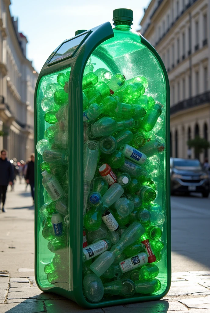 innovative plastic bottle recycling collection point to take advantage of waste drawing that attracts attention and is impressive