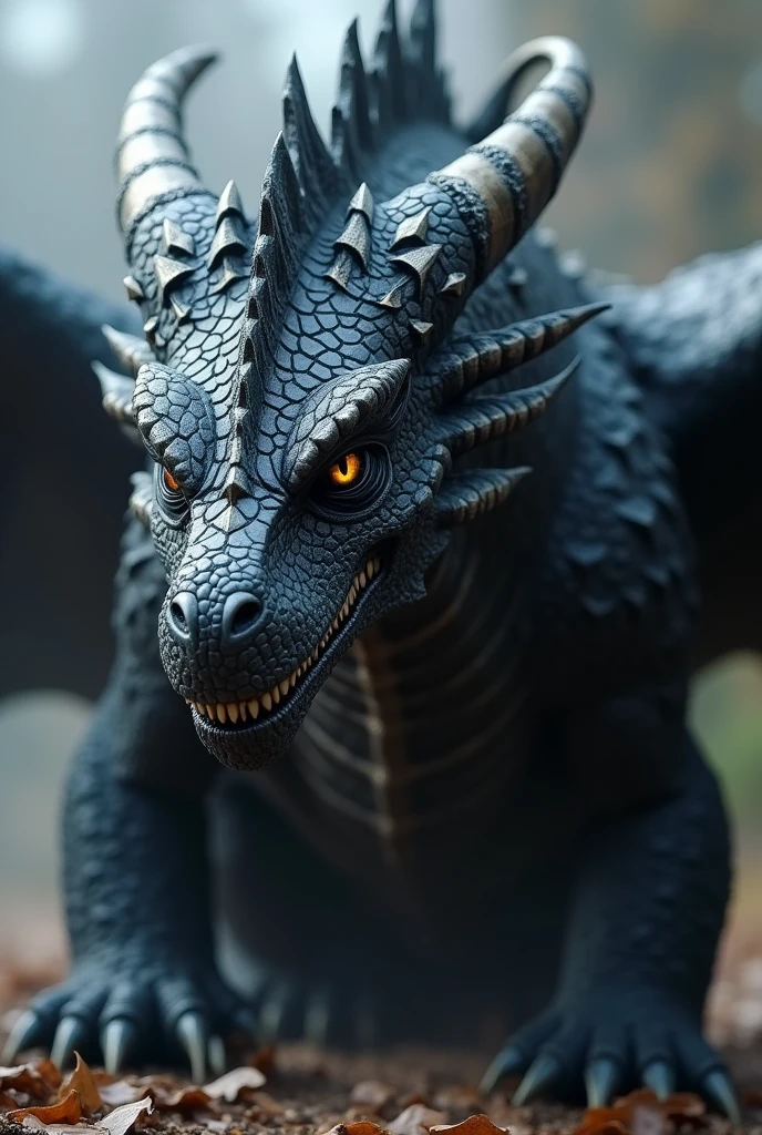 Create image of a big black dragon that looks real medieval image size 1920 x 1080