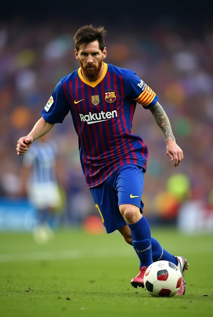 Create a photo of Lionel Messi playing for Cruzeiro Esporte Clube 