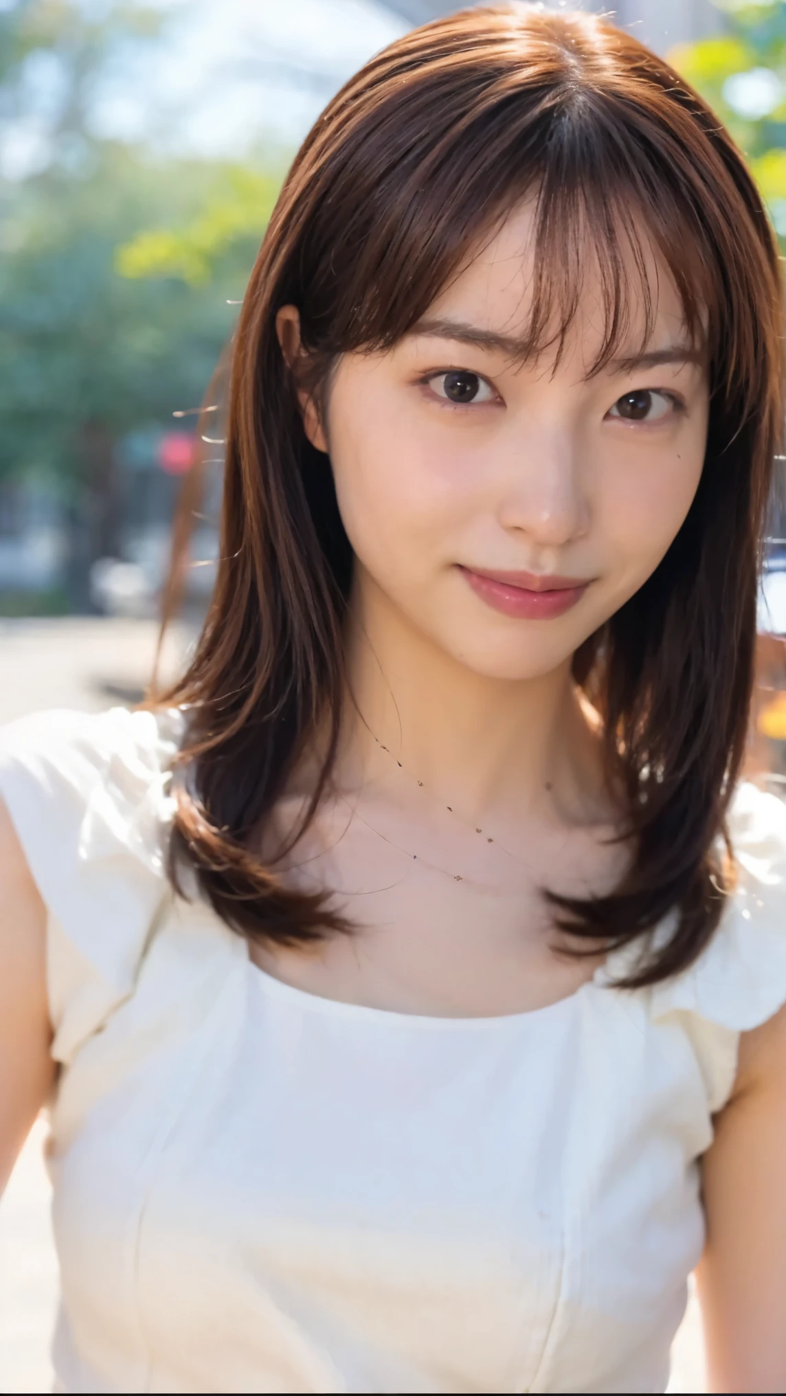 Everything modern:1.66, Cute Japanese Women Photos, smile, 20-year-old, Oil and hair palm for one-length straight hair:1.55, (photo Realistic:1.4), (hyper Realistic:1.4), (Realistic:1.3), (Smoother lighting:1.05), (Improving the quality of cinema lighting:0.9), 32K, 1 girl,20-year-oldの女の子, Realistic lighting, Backlight, The light shines on your face, Ray Tracing, (Bright light:1.2), (Improvement of quality:1.4), (Highest quality Realistic textured skin:1.4), fine grain, Detailed face,(smile:1.0), (Emphasis on face close-up:1.3), (Enhances the beauty of skin texture:1.1),((Extremely precise and accurate anatomy:1.0)), (Enhances the beauty of skin texture:1.1), Clean and glowing skin, mesh, thin:1.2, (Realistic:1.3), Realisticなライティング, (Smoother lighting:1.05), 32K, One Japanese woman, fine grain, Detailed face, (Film Grain:1.1),(Accentuates body lines:1.1), High resolution, Natural look, Kind eyes, Improves hair quality, Delicate light and shadow, Transparent muscles, Graceful pose, Beautiful Eyes, Sharp details, Soft light reflection, Beautiful contours, Delicate skin tone, Fine hair texture,Cute Japanese Women Photos,