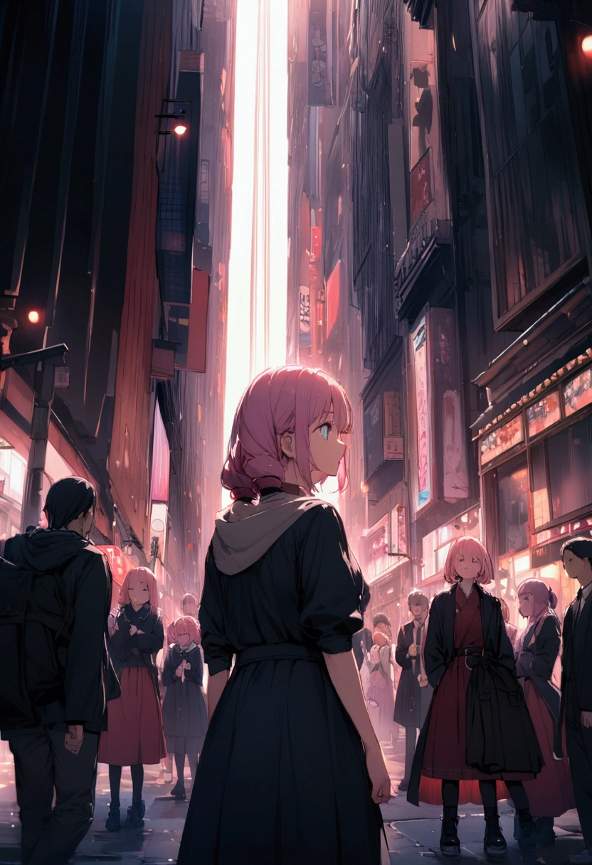 〔People〕irritate、Girl with pink hair、blue eyes、Twin Drill、A scene from a movie
