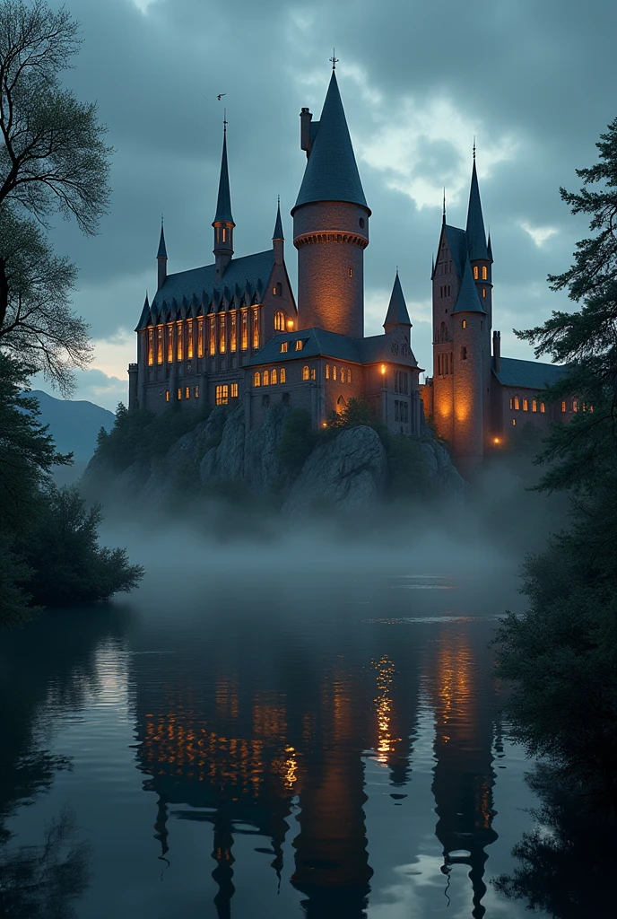 Give me a beautiful hogwarts picture and make it more magical 