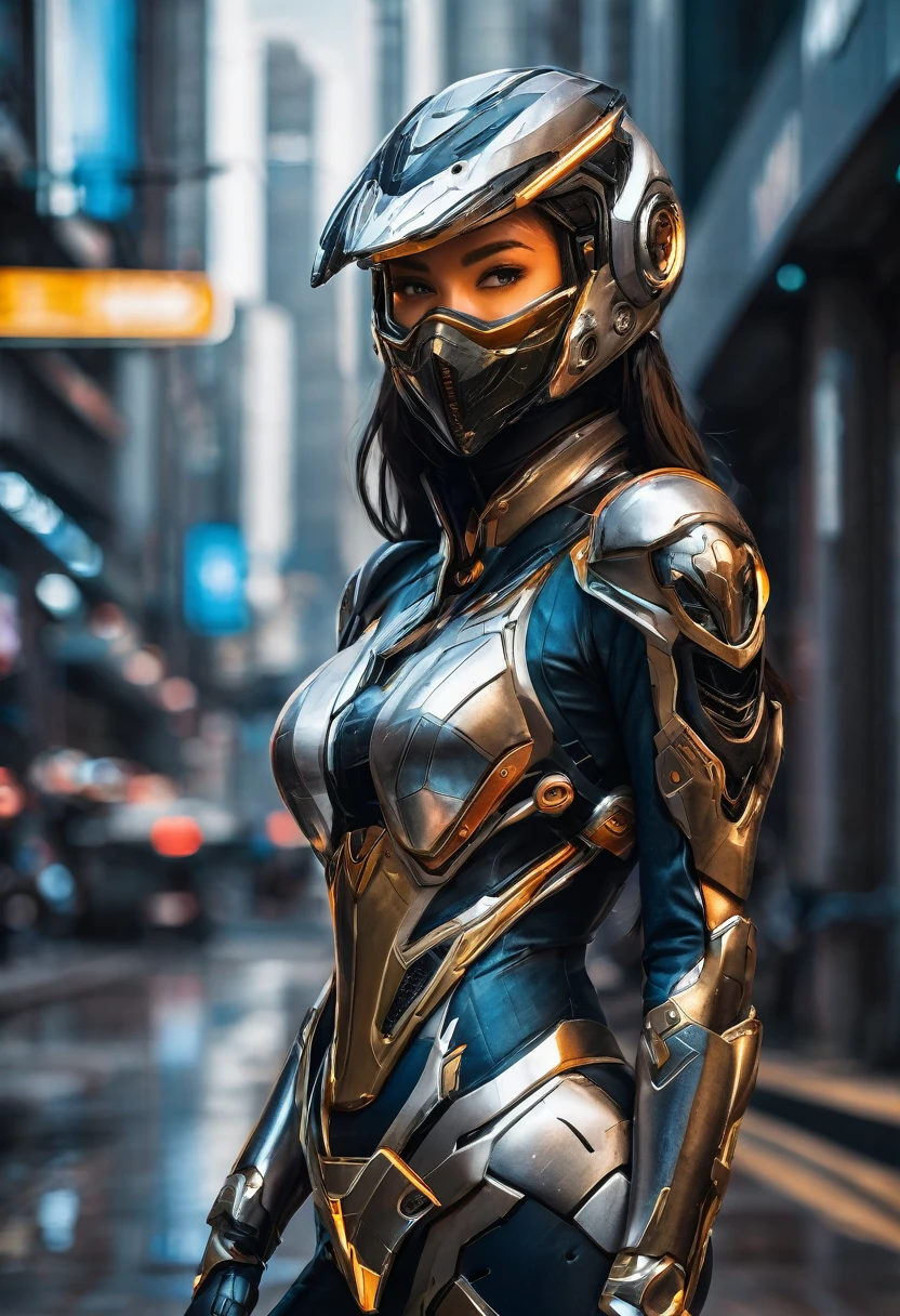 (1girl:1.5), Cinematic, hyper-detailed, and insanely detailed, this artwork captures the essence of a hairless muscular female android girl. Beautiful color grading, enhancing the overall cinematic feel. Unreal Engine brings her anatomic cybernetic muscle suit to life, appearing even more mesmerizing. With the use of depth of field (DOF), every detail is focused and accentuated, drawing attention to her eyes and the intricate design of the anatomic cybernetic muscle suit . The image resolution is at its peak, utilizing super-resolution technology to ensure every pixel is perfect. Cinematic lighting enhances her aura, while anti-aliasing techniques like FXAA and TXAA keep the edges smooth and clean. Adding realism to the anatomic cybernetic muscle suit, RTX technology enables ray tracing. Additionally, SSAO (Screen Space Ambient Occlusion) gives depth and realism to the scene, the girl's anatomic cybernetic muscle suit become even more convincing. In the post-processing and post-production stages, tone mapping enhances the colors, creating a captivating visual experience. The integration of CGI (Computer-Generated Imagery) and VFX (Visual Effect brings out the anatomic cybernetic muscle suit's intricate features in a seamless manner. SFX (Sound Effects) complement the visual artistry, immersing the viewer further into this fantastic world. The level of detail is awe-inspiring, with intricate elements meticulously crafted, the artwork hyper maximalist and hyper-realistic. Volumetric effects add depth and dimension, and the photorealism is unparalleled. The image is rendered in 8K resolution, ensuring super-detailed visuals. The volumetric lightning adds a touch of magic, highlighting her beauty and the aura of her anatomic cybernetic muscle suit in an otherworldly way. High Dynamic Range (HDR) technology makes the colors pop, adding richness to the overall composition. Ultimately, this artwork presents an unreal portrayal of a super muscled cybernetic female android