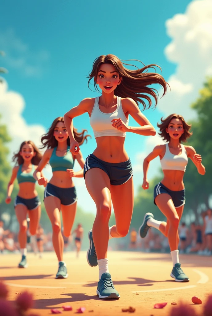 Animated athletic girls