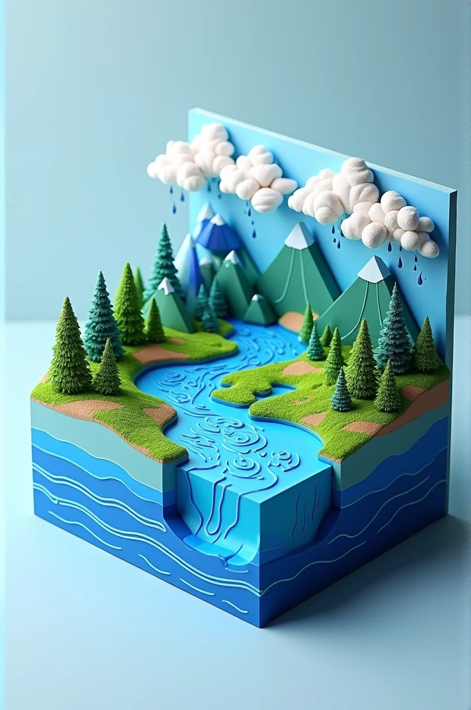3d card of the water cycle