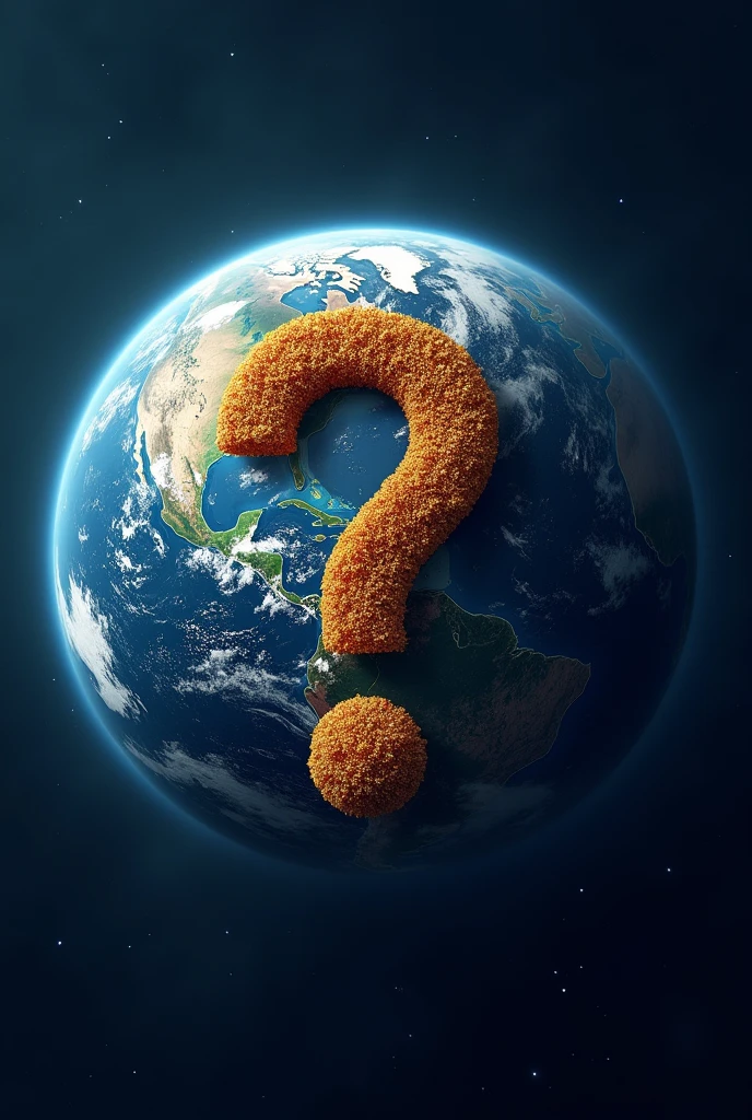 create an image of planet earth with question marks