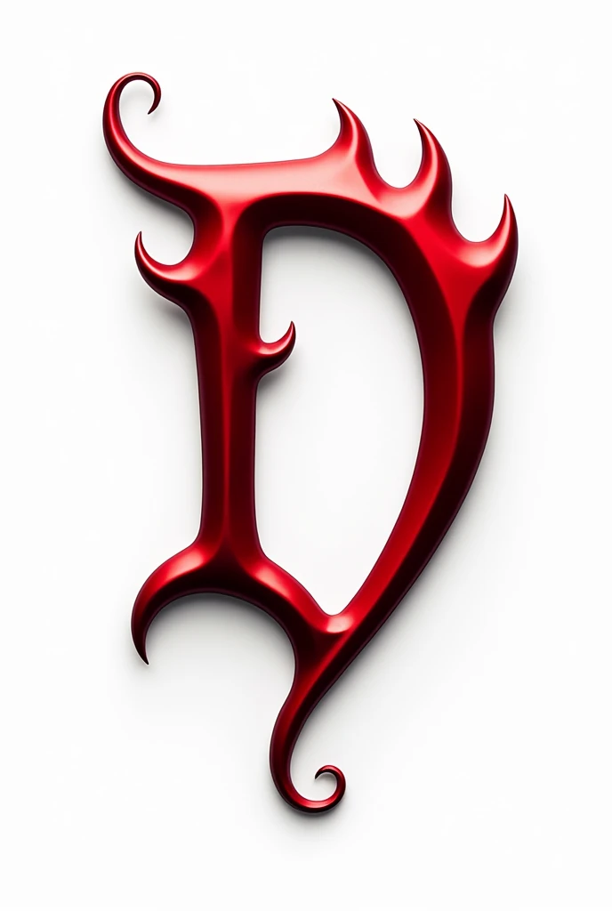 (logo design) sexy evil logo, a sexual striking red letter D, adorned with demon horns and a demon tail extending from the base, dynamic and bold, glossy finish, high-resolution, creating an impression of sexuality and power. White background.