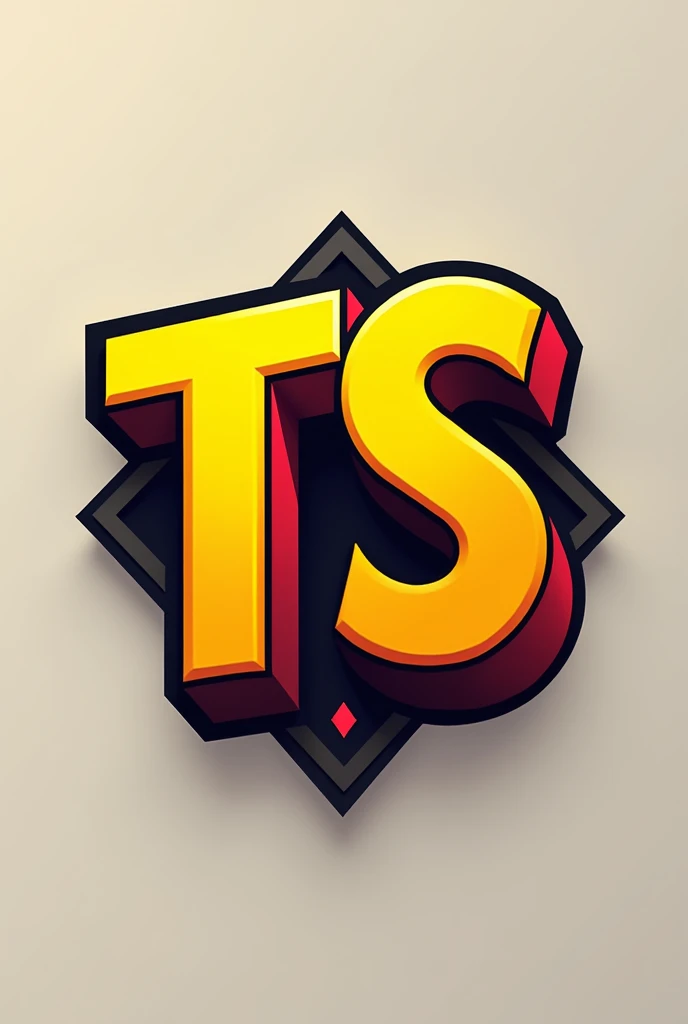 I need a logo for an informative Instagram account that contains the letters TS with yellow colors, black and red