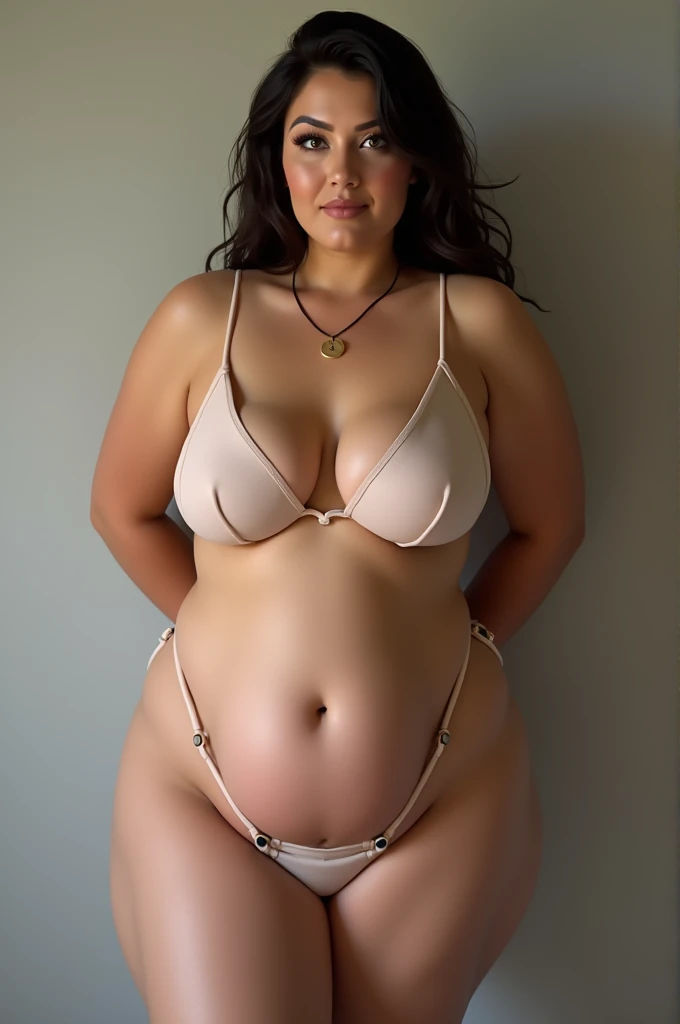 White woman, busty, culona, looking at the camera while naked