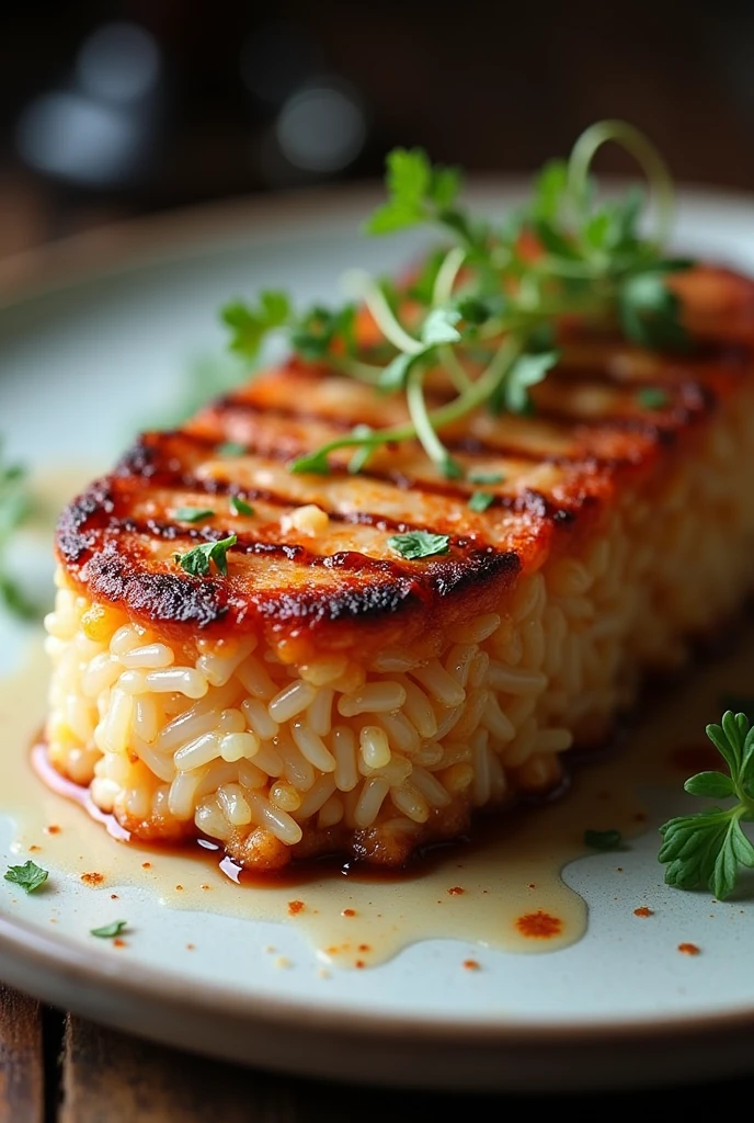 Make a steak made of rice