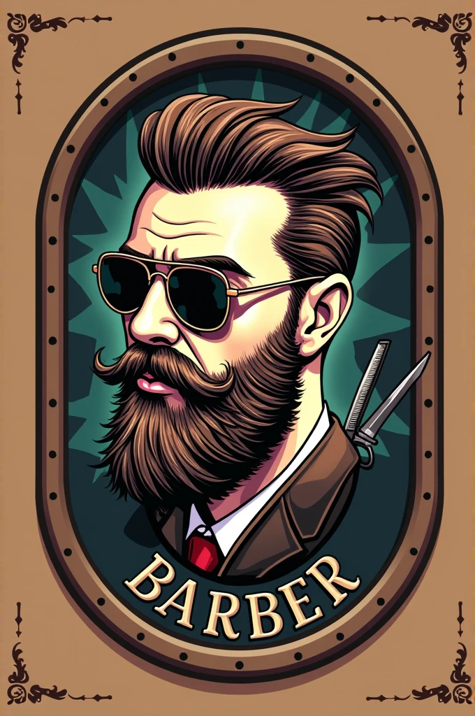 Make me a barbershop logo that says COCO BARBER