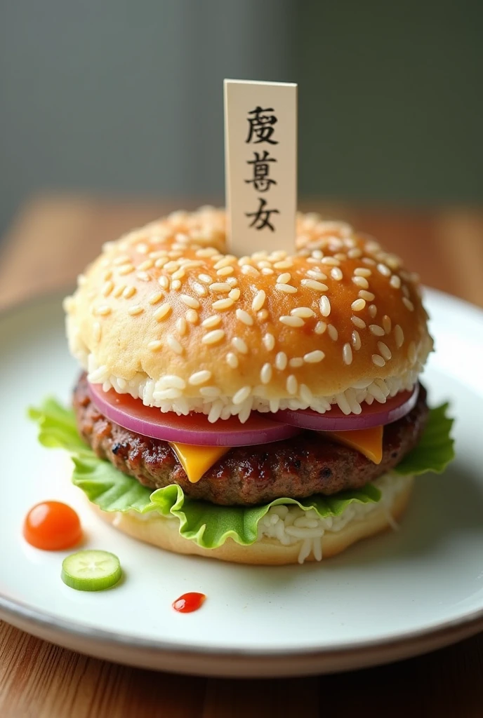 Make a burger made of rice