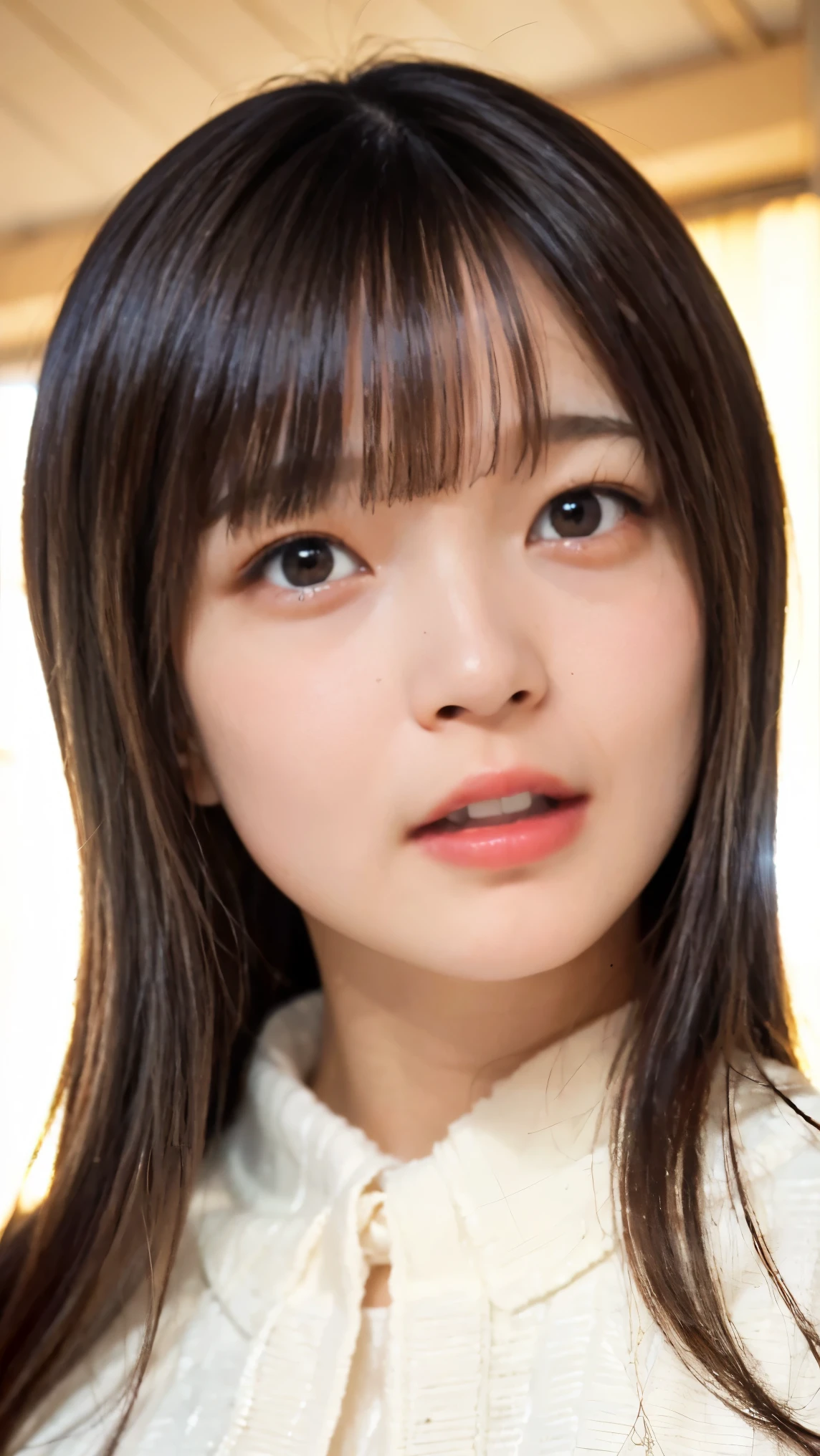 Everything modern:1.66, Cute Japanese Women Photos, smile, 20-year-old, Oil and hair palm for one-length straight hair:1.55, (photo Realistic:1.4), (hyper Realistic:1.4), (Realistic:1.3), (Smoother lighting:1.05), (Improving the quality of cinema lighting:0.9), 32K, 1 girl,20-year-oldの***, Realistic lighting, Backlight, The light shines on your face, Ray Tracing, (Bright light:1.2), (Improvement of quality:1.4), (Highest quality Realistic textured skin:1.4), fine grain, Detailed face,(smile:1.0), (Emphasis on face close-up:1.3), (Enhances the beauty of skin texture:1.1),((Extremely precise and accurate anatomy:1.0)), (Enhances the beauty of skin texture:1.1), Clean and glowing skin, mesh, thin:1.2, (Realistic:1.3), Realisticなライティング, (Smoother lighting:1.05), 32K, One Japanese woman, fine grain, Detailed face, (Film Grain:1.1),(Accentuates body lines:1.1), High resolution, Natural look, Kind eyes, Improves hair quality, Delicate light and shadow, Transparent muscles, Graceful pose, Beautiful Eyes, Sharp details, Soft light reflection, Beautiful contours, Delicate skin tone, Fine hair texture,Cute Japanese Women Photos,