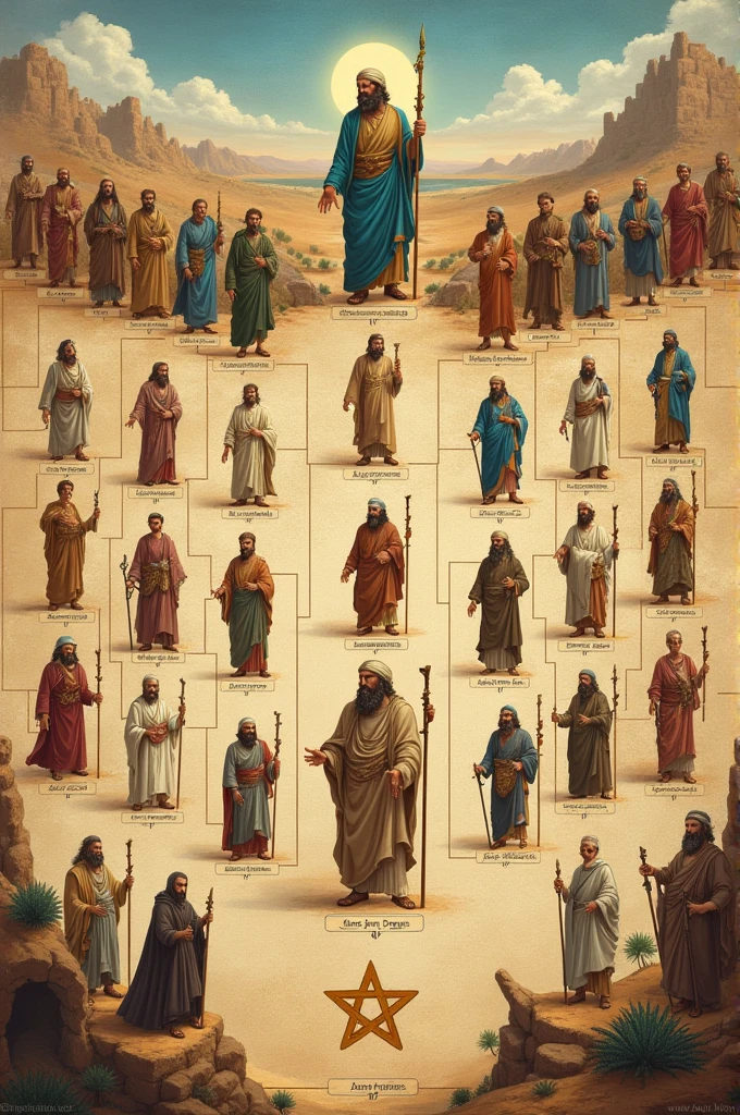 Make a family tree from Abraham to the sons of Jacob