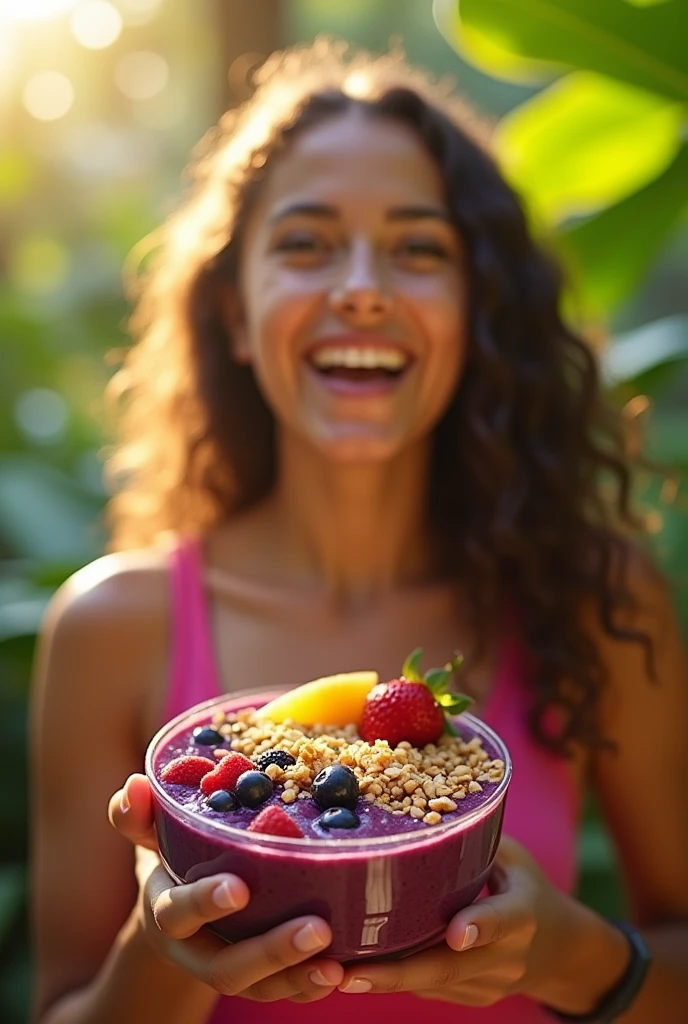 A photo for an açaí commercial with the title açaí duty