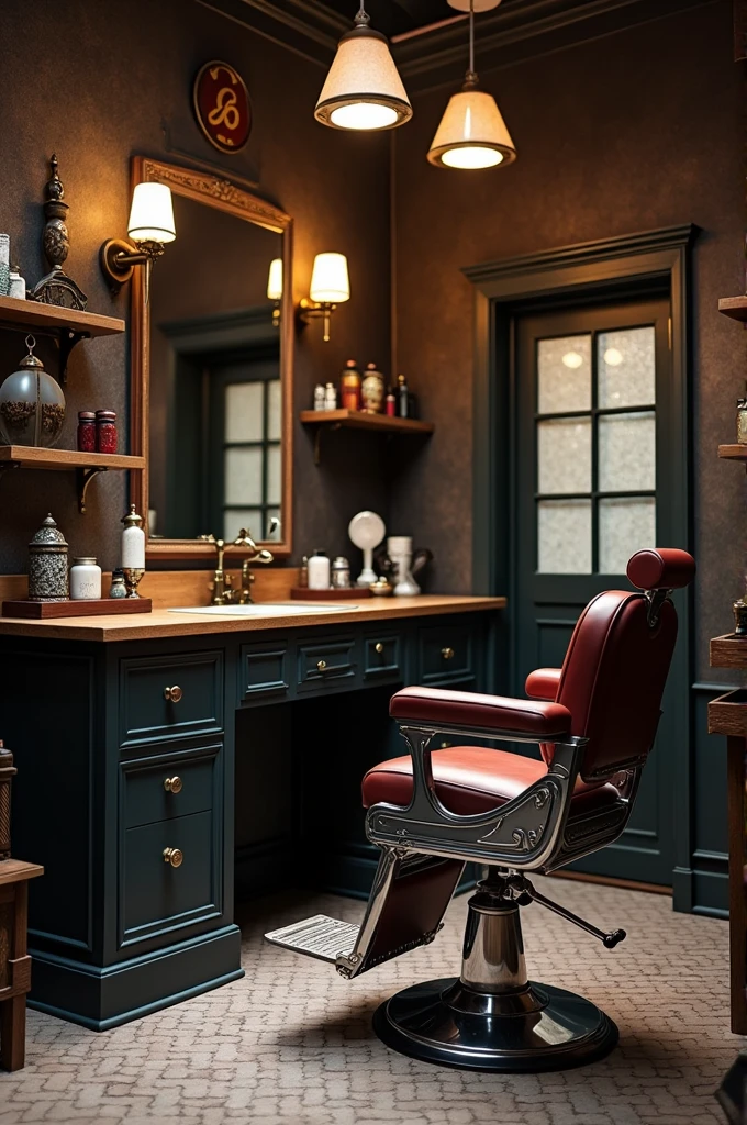 Image that has the name COCO BARBER and that has barbershop things