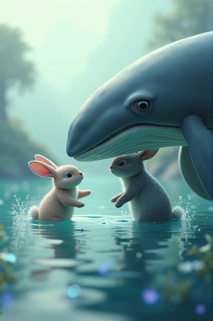 Rabbit with whale 