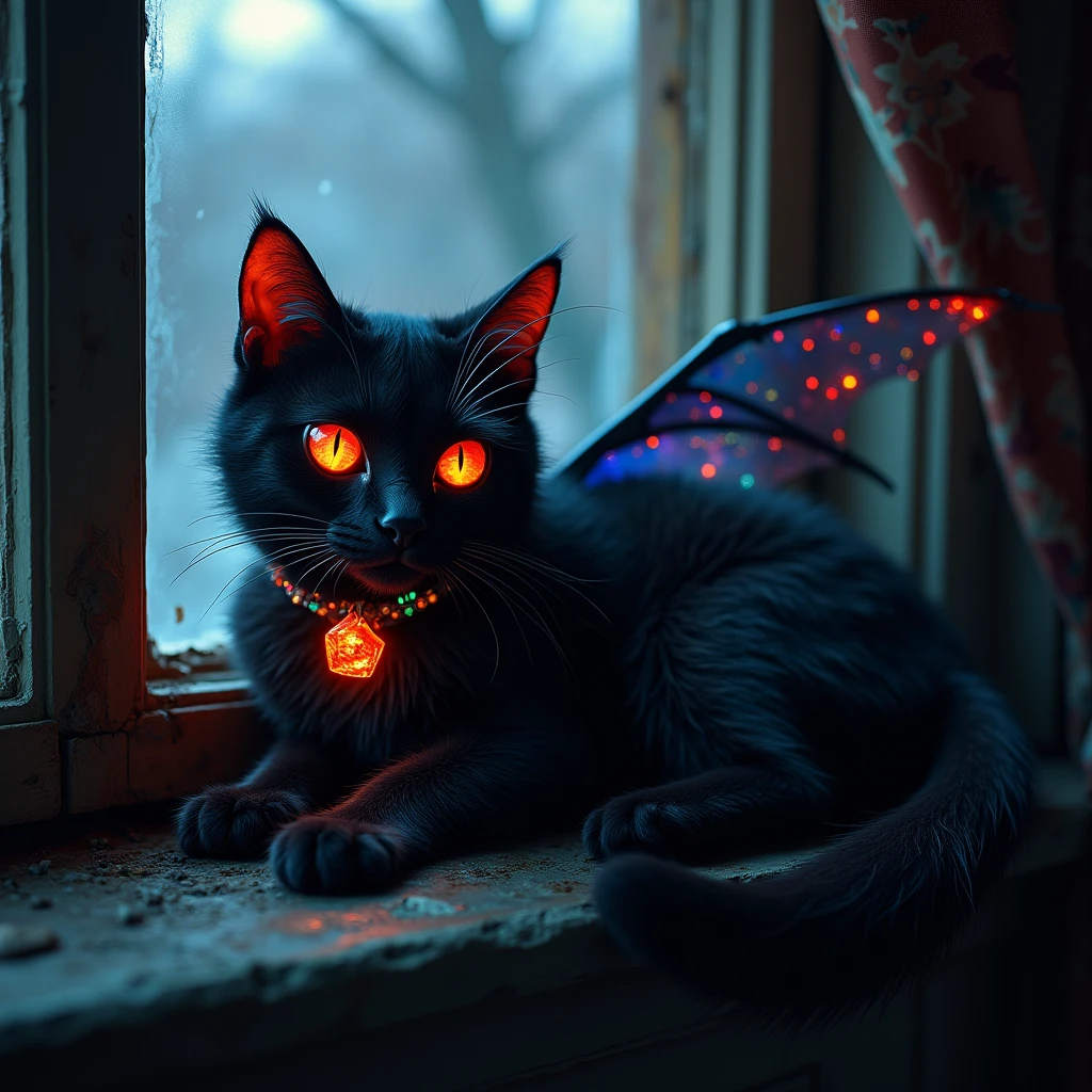 crazy gothic vampire cat familiar creature good and kind #rainbowangelicwings #rainbowshineeyes #redrudysparklecollar #inthemoonlightlayingonawindowceel #snugglingupnextthethewindowceel  #magical #fantasyfairytale #enchanted #hd #movie #thecharmedmovie #bulerainboweyes  #glitterinfurr #3dfantasy #rainbowrleafeshittingspring #darkfantasywitchyhour #vampurictheme 

