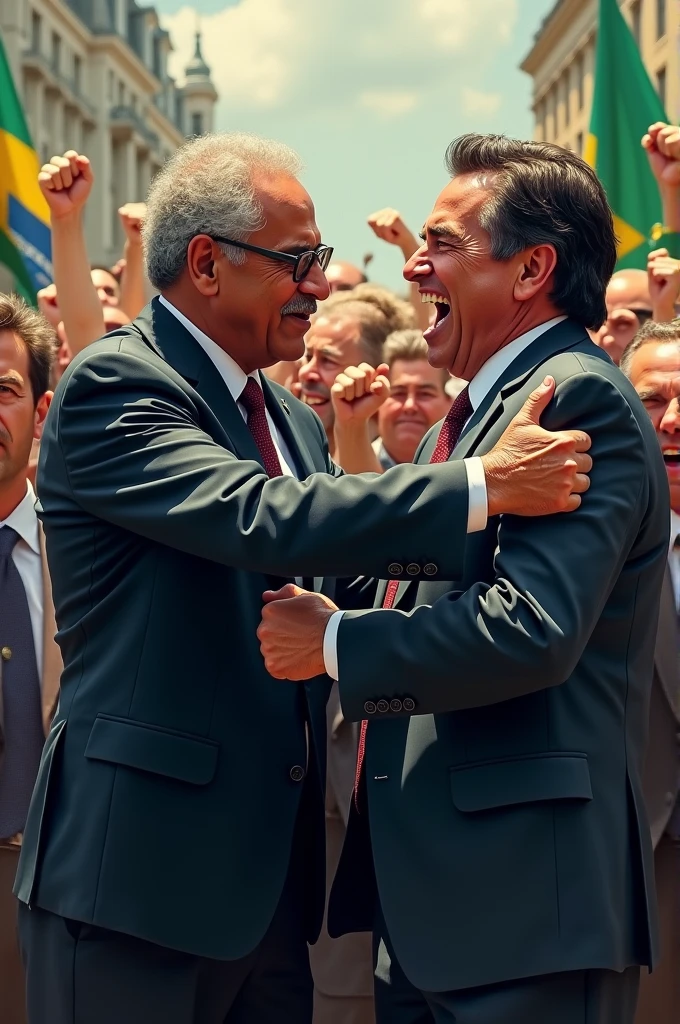 Lula hitting Bolsonaro