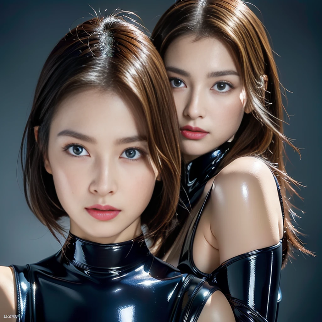 (((32K,very high res, high detailing, highly accurate,Masterpiece Girl 1))),Raw photo & realistic atmosphere,beautiful dark blue eyes,Detailed mouth,Glossy lips,Detailed eyebrows,Soft white skin that shines with every detail,,Eyes drawn in detail、Very beautiful eyes with azure eyes,Detailed lips、Very beautiful face,Very well-formed face、Lifelike face,shiny beautiful lips,Beautiful eyebrows,Infinite reality,Best design, ((Latex Bodysuit Red))