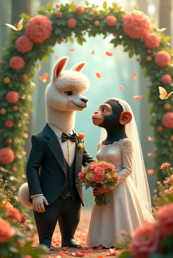 Alpaca marries chimpanzee