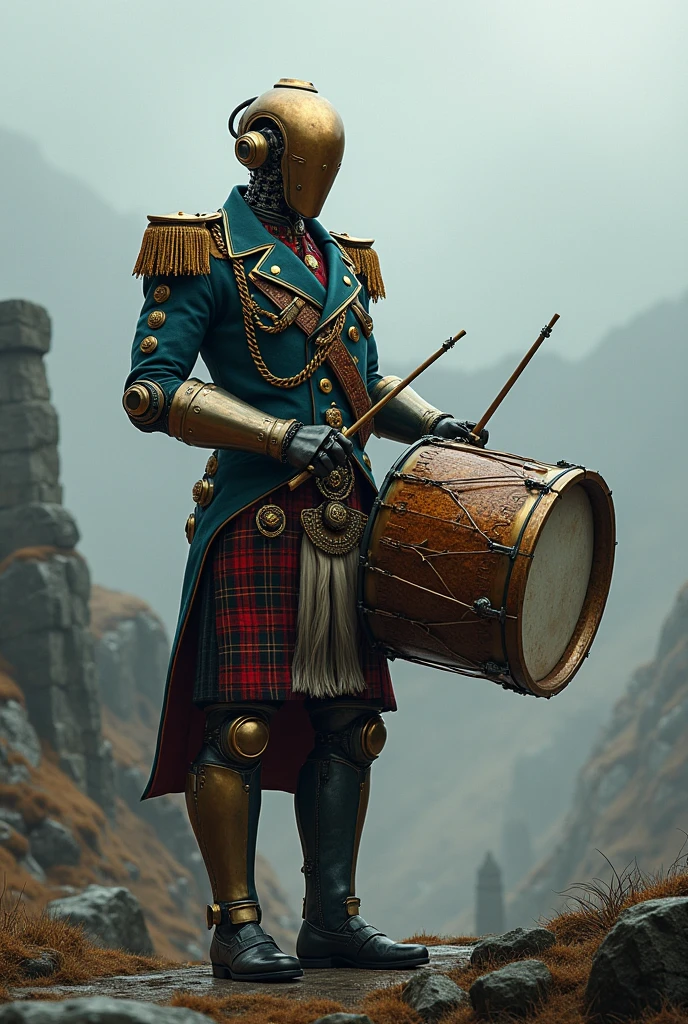 D&D warforged bard uniform Scotland drum